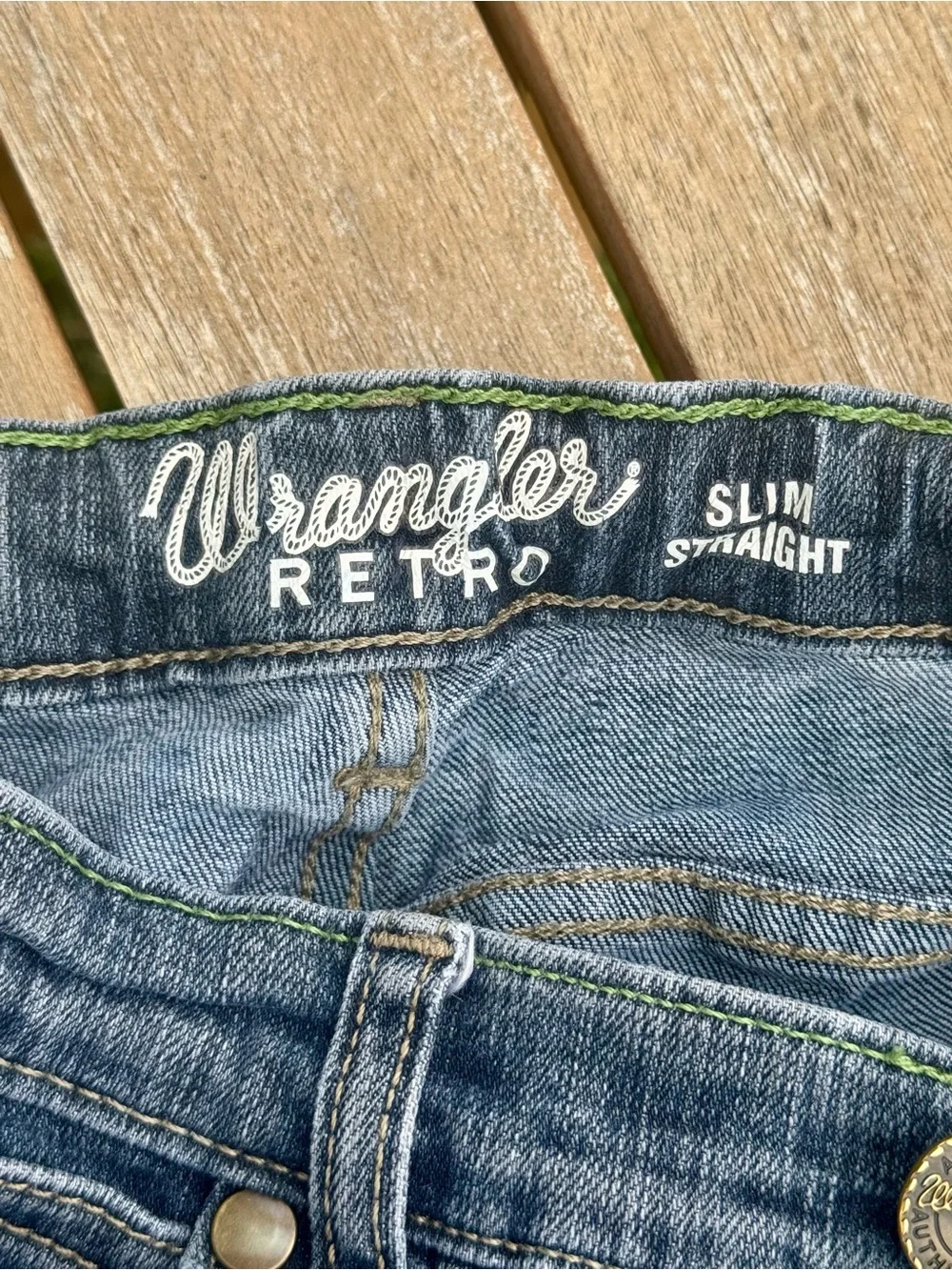Wrangler Retro Girls Size 12 Adjustable Waist Slim‎ Straight Jeans Denim Regular